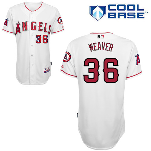 Jered Weaver #36 MLB Jersey-Los Angeles Angels of Anaheim Men's Authentic Home White Cool Base Baseball Jersey
